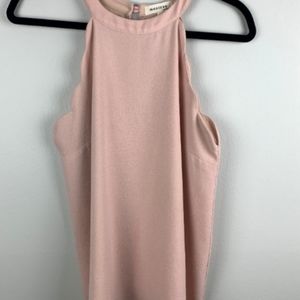Monteau Scalloped Halter Top Pink Size Medium